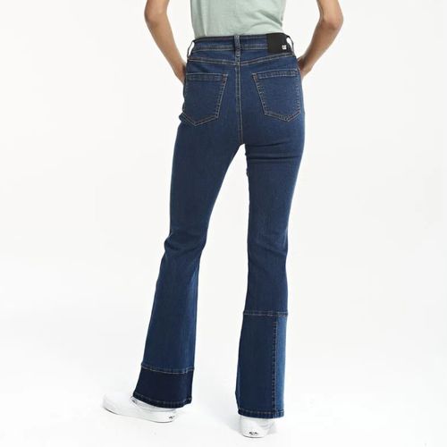 Pantalon Mended Heart Patch F-Vintage Medium Wash Para Mujer