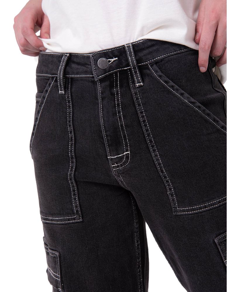 Pantalón Denim Relaxed Cargo Mujer-1777924907933